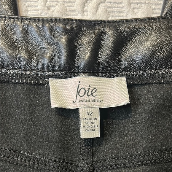 Joie Black Vegan Faux Leather. The Joie Pant. NWT  size 12 - Picture 5 of 15